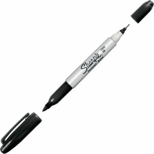Sharpie 32201 Permanent Markers, Twin Tip, Black