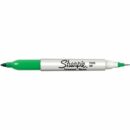 Sharpie 32204 UPC Permanent Markers, Twin Tip, Green