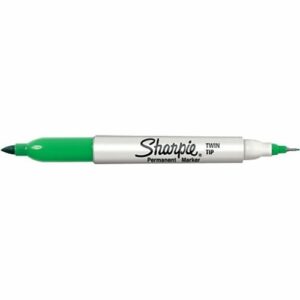 Sharpie 32204 UPC Permanent Markers, Twin Tip, Green