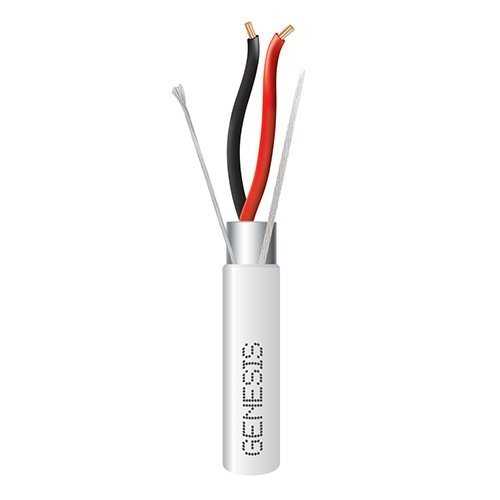 Genesis 32211112 16/2 Stranded Shielded Plenum Cable, CL3P, FPLP, CMP, FT6, 1000' (304.8m), REELEX Pull Box, Natural White