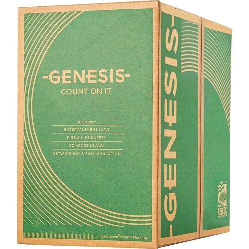 Genesis 32211112 16/2 Stranded Shielded Plenum Cable, CL3P, FPLP, CMP, FT6, 1000' (304.8m), REELEX Pull Box, Natural White