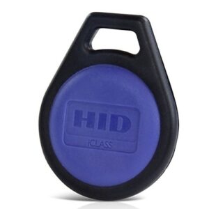 HID 3253VNNNN iCLASS SE Key, 32k Bits for iClass SE Encoder, front: Black with Blue Insert, No Print Key Number