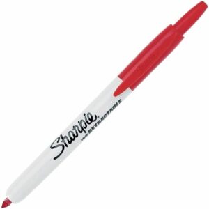 Sharpie 32702 Retractable Permanent Markers, Fine Tip, Red, 12-Pack