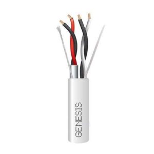 Genesis 32705512 22AWG 2-Pair Stranded Plenum Cable, 1-Pair Shielded, CL3P, FPLP, CMP, FT6, 500' (152.4m), REELEX Pull Box, Natural White