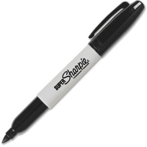 Sharpie 33001 Super Permanent Marker, Fine Tip, Black, 12-Pack
