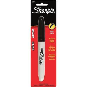 Sharpie 33101PP Super Permanent Markers, Fine Point, Black, Carded