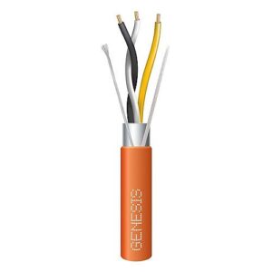 Genesis 33232103 24/1.5 Pair Stranded Shielded Plenum Cable, CL3P, FPLP, CMP, FT6, EIA-485, 1000' (304.8m), Reel-in-a-Box, Orange