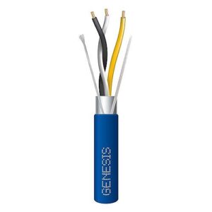 Genesis 33242106 22/1.5 Pair Stranded Shielded Plenum Cable, EIA-485, 1000' (304.8m), Reel-in-a-Box, Blue