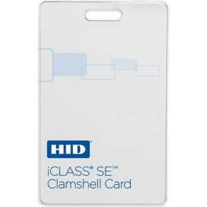 HID 3350PGSMV iCLASS 2k SE Clamshell Card, SIO Programmed, Glossy White and Base with Molded HID Logo