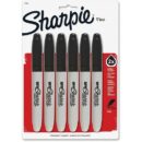 Sharpie 33666PP Super Permanent Markers, Fine Point, Black, 6-Pack