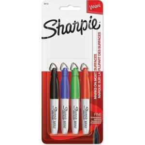 Sharpie 35113PP Mini Permanent Marker, Fine Point, Assorted Colors, 4-Pack