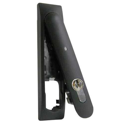 RCI 3525B 3525 Series Electromechanical Rack Handle Lock, 12/24V DC, Black