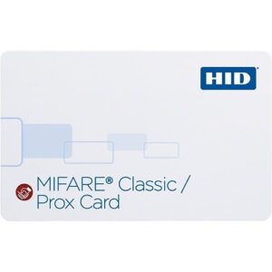 HID 3550RGGNNM MIFARE Classic and Prox 1K Card with SIO Encoding, Programmed 13.56 MHz and 125 kHz, Glossy Front and Back, 13.56 No Numbers, Vertical Slot Indicators, 125 kHz Matching Numbers