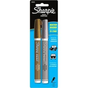 Sharpie 36668PP Water-Based Paint Markers, Fine Point, Gold