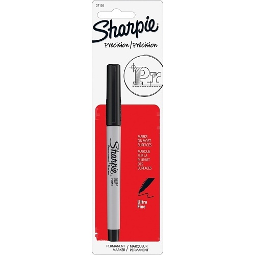 Sharpie 37101PP Permanent Marker, Ultra-Fine Needle Tip, Black