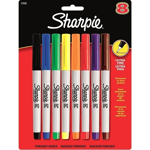 Sharpie 37600PP Permanent Markers, Ultra Fine Point, Classic Colors, 8-Pack