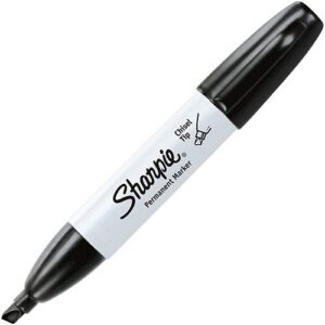 Sharpie 38201 Permanent Broad Marker, Chisel Tip, 12-Pack, Black