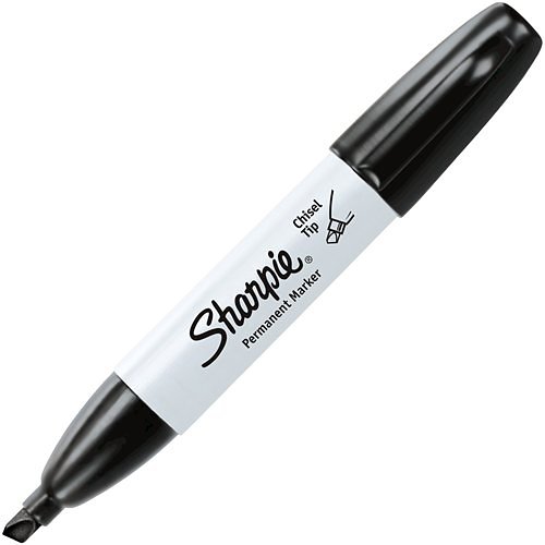 Sharpie 38201 Permanent Broad Marker, Chisel Tip, 12-Pack, Black