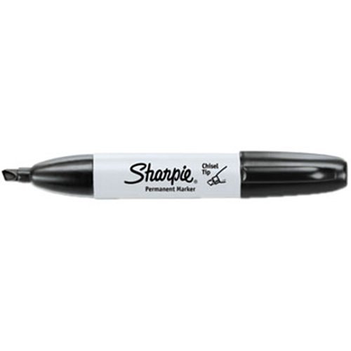 Sharpie 38201 Permanent Broad Marker, Chisel Tip, 12-Pack, Black