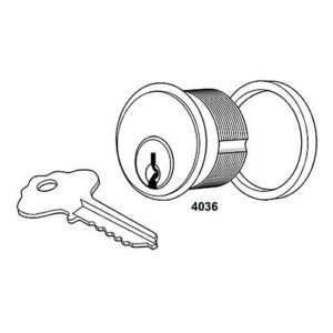 Adams Rite 4036-01-02-628 4036 Mortise Cylinder, Keyed Alike in Pairs for 4070 Deadlock, Clear Anodized