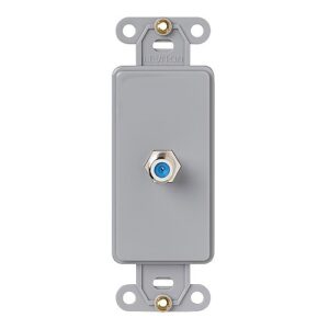 Leviton 40681-0GY Decora Insert, One F-Connector Coupler, Gray