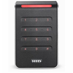 HID 40KHNKS-03-0005B9 40K HID Signo Wallswitch Keypad Reader, Pigtail, Custom Profile, Black with Silver Trim
