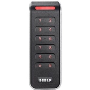 HID 40KNKS-00-0001SA Signo 40K Pigtail Keypad Reader with Standard Profile, Mobile Enabled, MOB0006, Wiegand, 4-Bit Message, No Parity, Facility Code 0, Red LED, Flashing Green, Black with Silver