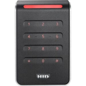 HID 40KNKS-02-000000 HID 40KNKS-02 Signo 40K Wall Mount Contactless Smartcard Keypad Reader, 13.56mHz Profile, OSDP/Wiegand, Pigtail, Mobile Ready, Black with Silver Trim (Replaces RK40, RPK40)