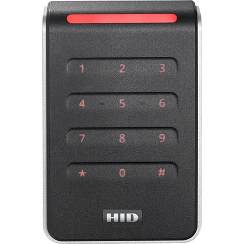 HID 40KNKS-02-000000 HID 40KNKS-02 Signo 40K Wall Mount Contactless Smartcard Keypad Reader, 13.56mHz Profile, OSDP/Wiegand, Pigtail, Mobile Ready, Black with Silver Trim (Replaces RK40, RPK40)