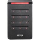 HID 40KNKS-02-0002BL Signo 40K Pigtail Keypad Reader with Smart Profile, Wiegand, 4-Bit Message, Red LED, Flashing Green, Red Keypad Backlight, Black with Silver Trim
