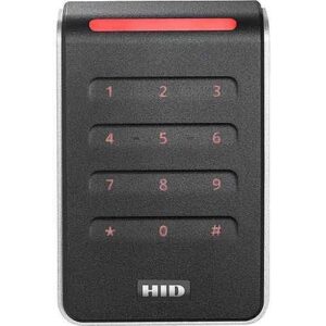 HID 40KNKS-T2-000000 Signo 40K Wall Mount Keypad Reader, 13.56mHz Profile, OSDP/Wiegand, Pigtail, Mobile Ready, Black with Silver Trim