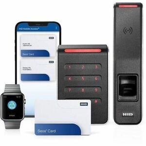 HID 40KTKS-00-00003C Signo 40K Keypad Reader, Standard Profile, 32-Bit Wiegand, Black with Silver Trim