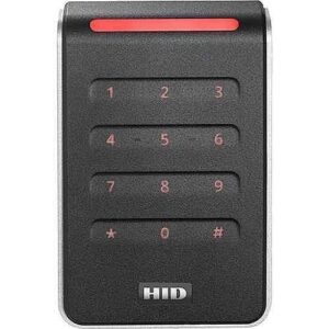 HID 40KTKS-T3-000000 Signo 40K Wall Mount Keypad Reader, Terminal Srip Connection, Custom Profile, Black with Silver Trim