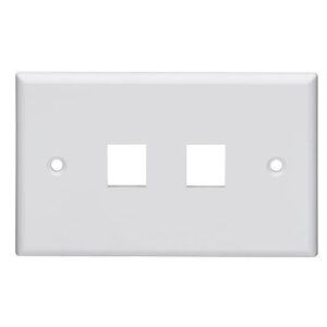 Leviton 41070-2WS Wall Plate, 2-Port Horizontal, White