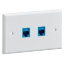 Leviton 41070-2WS Wall Plate, 2-Port Horizontal, White