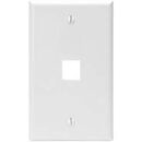 Leviton 41080-1WP Single-Gang QuickPort Wall Plate, 1-Port, White