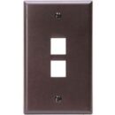 Leviton 41080-2BP Single-Gang QUICKPORT Wallplate, 2-Port, Brown