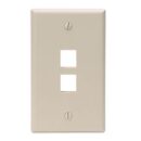 Leviton 41080-2IP Single-Gang QuickPort Wall Plate, 2-Port, White