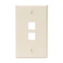 Leviton 41080-2TP Single-Gang QUICKPORT Wallplate, 2-Port, Light Almond