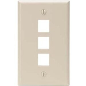 Leviton 41080-3IP Leviton 41080-1AP Quickport 3-Socket Faceplate