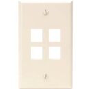 Leviton 41080-4TP Quickport 4-Socket Faceplate