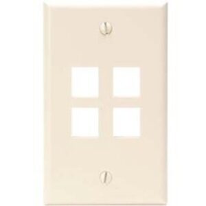Leviton 41080-4TP Quickport 4-Socket Faceplate