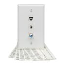 Leviton 41080-LEB Black on Clear Port Designation Label