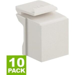 Leviton 41084-BT Blank QuickPort Insert, Light Almond, 10-Pack