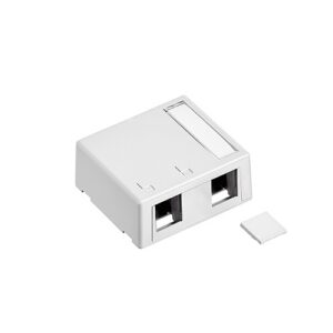 Leviton 41089-2WP Surface-Mount QuickPort Box, Plenum Rated, 2-Ports, White