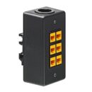 Leviton 41089-6DN QUICKPORT 6-Port DIN Rail-Mount Box, Black