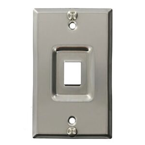 Leviton 4108W-1SP Recessed Stainless-Steel QuickPort Telephone Wall Plate