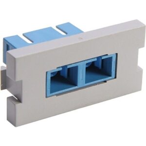Leviton 41291-2CG Duplex SC Fiber Adapter MOS Module, Zirconia Ceramic Sleeve, Unit Hight, Gray