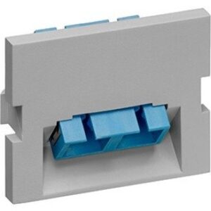 Leviton 41294-2CG Duplex SC Angled Fiber Adapter MOS Module, Zirconia Ceramic Sleeve, Unit Hight, Gray