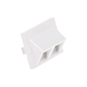 Leviton 41294-2QW 2-Port Angled MOS QUICKPORT Adapter, 1.5 Units High, White